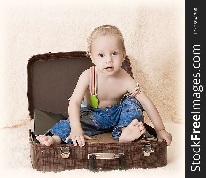 Child And Suitcase