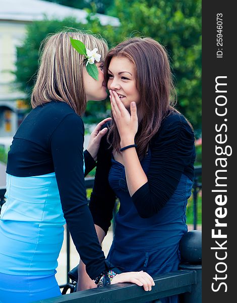 Two Girlfriends Outdoors