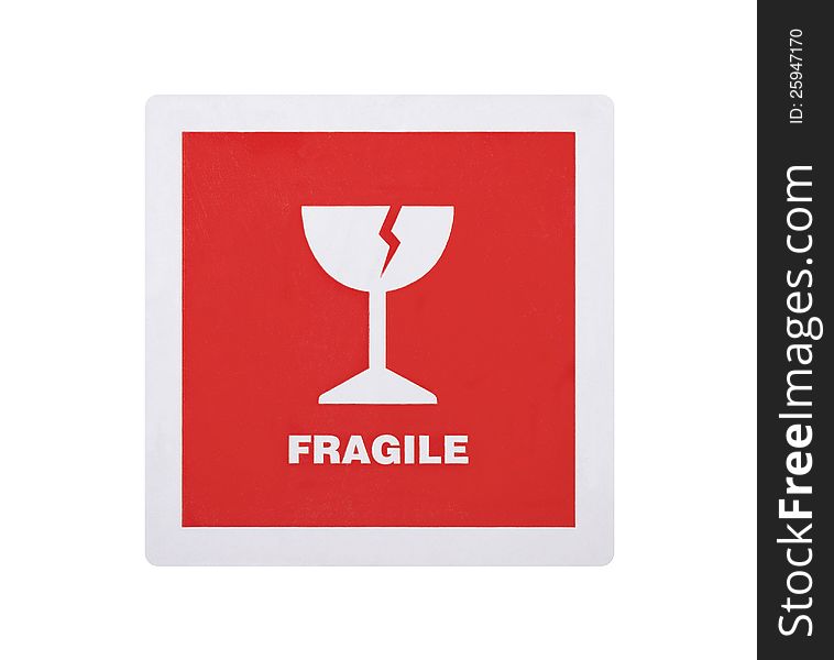 Fragile Sticker With Clipping Path