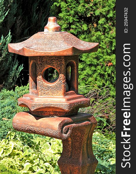 A decorative lantern agarden ornament. A decorative lantern agarden ornament.