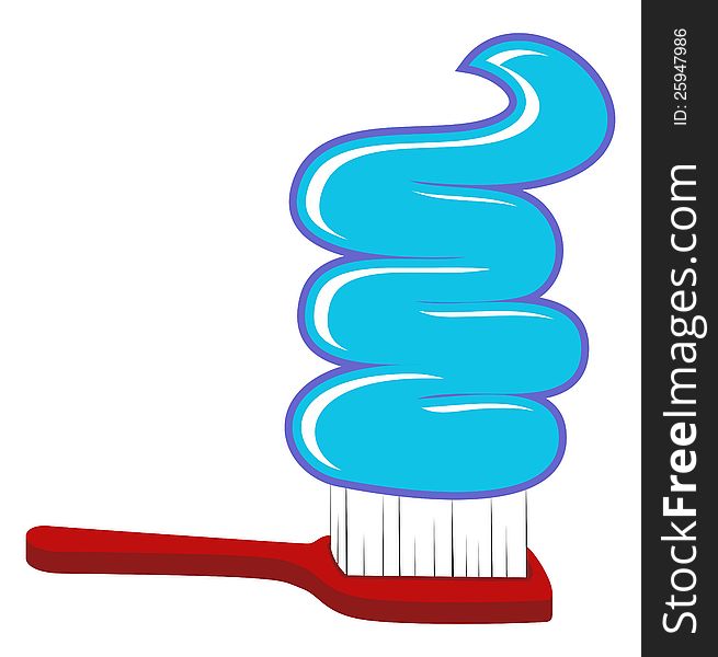 Illustration of toothpaste and toothbrushes