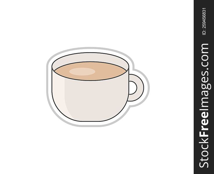 cup of coffee illustration can be used as a sticker