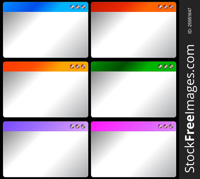 Colorful windows applications on a black background. Colorful windows applications on a black background