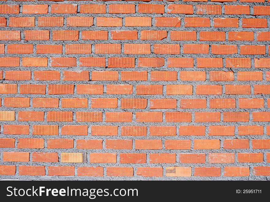 Clay brick wall used for construction work