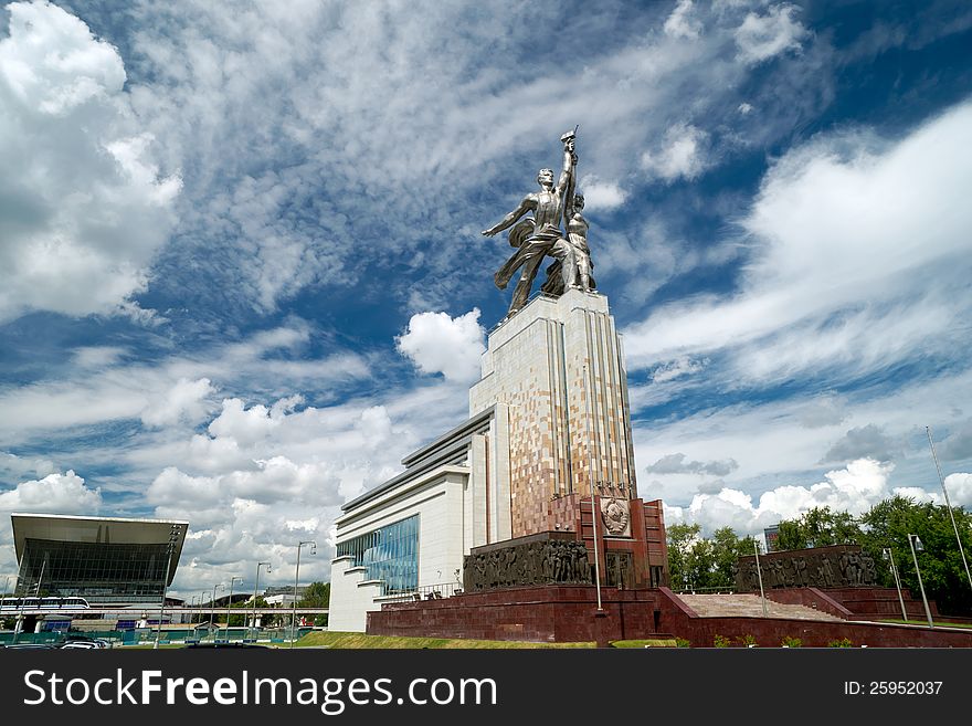 Famous soviet monument Worker and Kolkhoz Woman