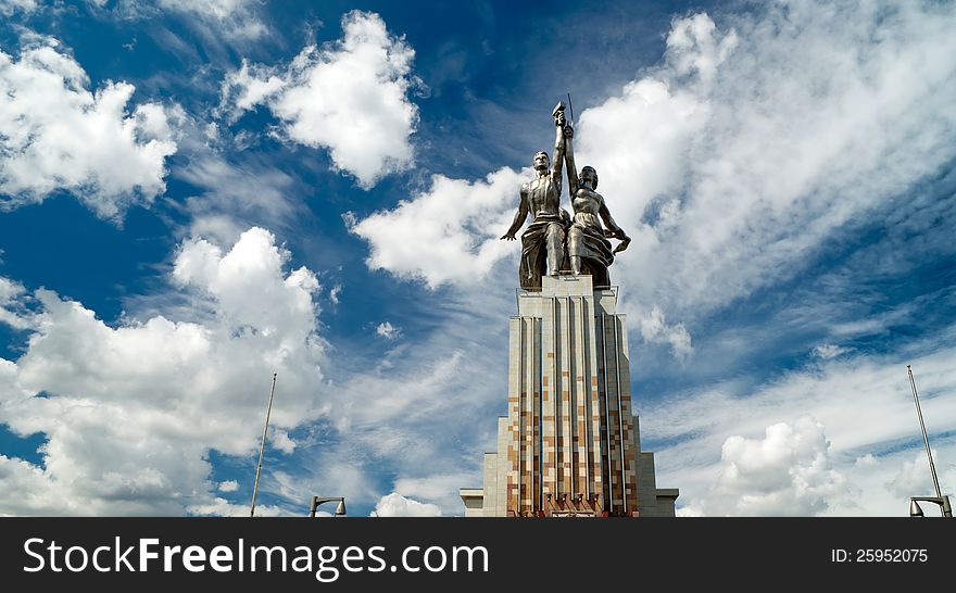 Famous soviet monument Worker and Kolkhoz Woman
