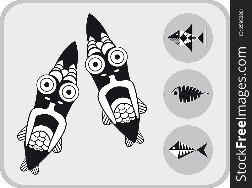 Set of fish. Vector illustration