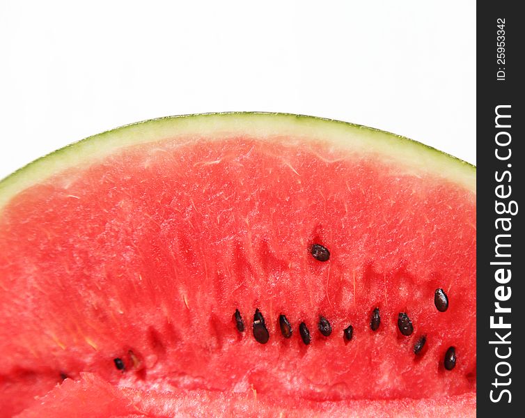 Half a slice of watermelon isolated on white background