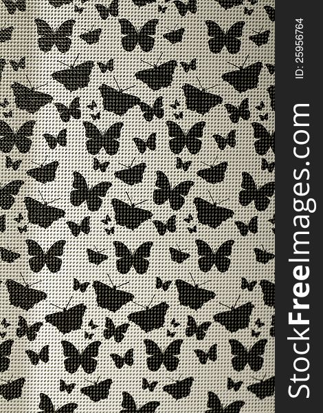 Butterflies abstract background on white pattern