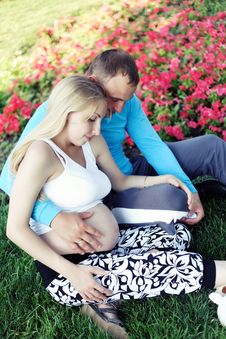 Young Parents Waiting For Child Stock Images Young Parents Waiting For Child Stock Images