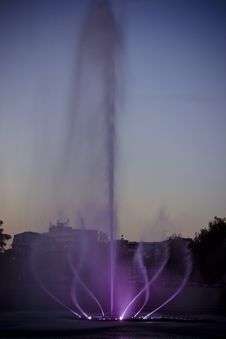 Fountain At Night Stock Photography
