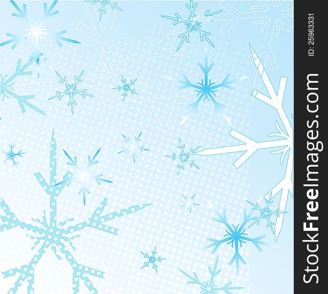 Winter Gradient background with snowflakes. Winter Gradient background with snowflakes