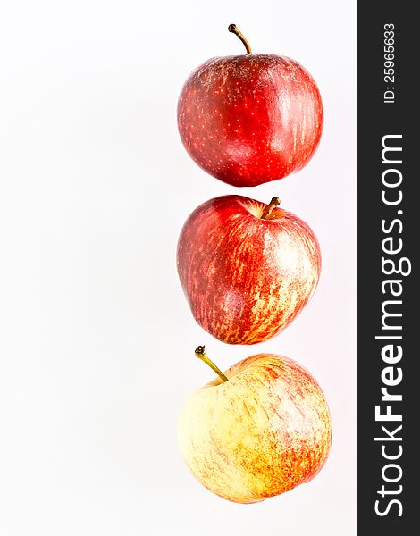 Three apple on white background