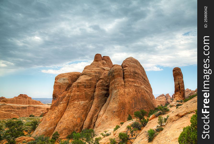 Scenic view at Arches National Park, Utah, USA in the daylight