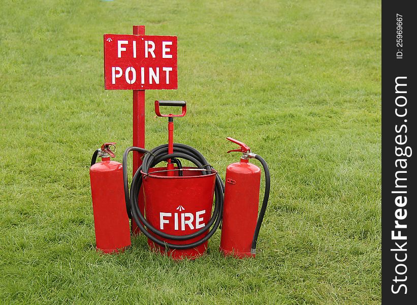 A Fire Extinguiser and Water Safety Point. A Fire Extinguiser and Water Safety Point.