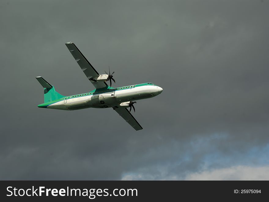 Passenger aircraft in the sky at air shows