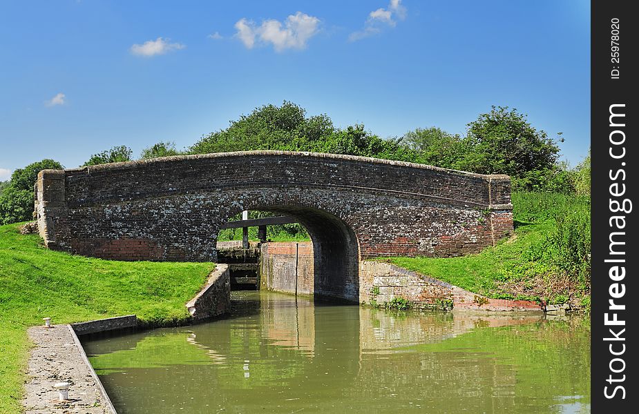 Bridge And Lock On An English Canal