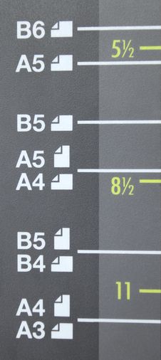 A3, A4, A5, B4, B5, B6 On Laser Copier Stock Image A3, A4, A5, B4, B5, B6 On Laser Copier Stock Image