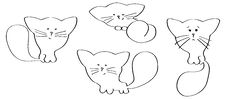 Cute Cat In Different Poses Stock Photography