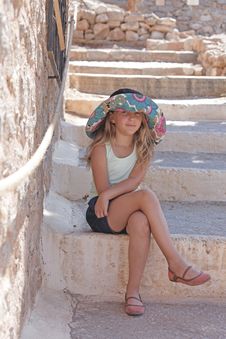 Girl Resting On A Halt Stock Photo Girl Resting On A Halt Stock Photo