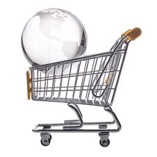 Isolated Shopping Cart And Globe Royalty Free Stock Photo Isolated Shopping Cart And Globe Royalty Free Stock Photo