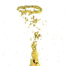 Golden Liquid Splash Whirl Stock Images