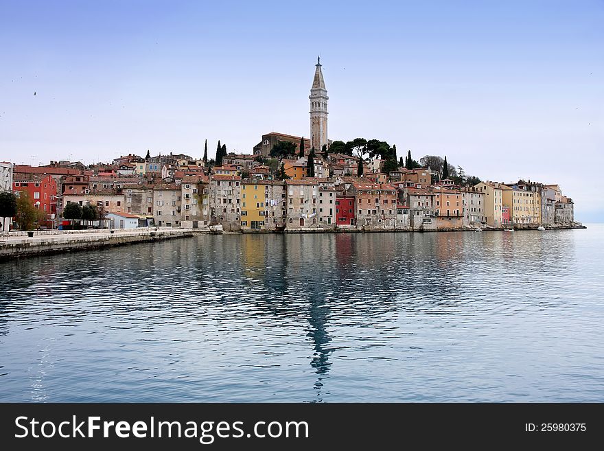 Rovinj old town, Cathedral of St. Euphemia in Istria, Croatia. Rovinj old town, Cathedral of St. Euphemia in Istria, Croatia