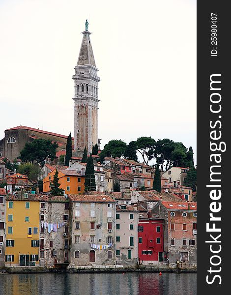 Rovinj old town, Cathedral of St. Euphemia in Istria, Croatia. Rovinj old town, Cathedral of St. Euphemia in Istria, Croatia