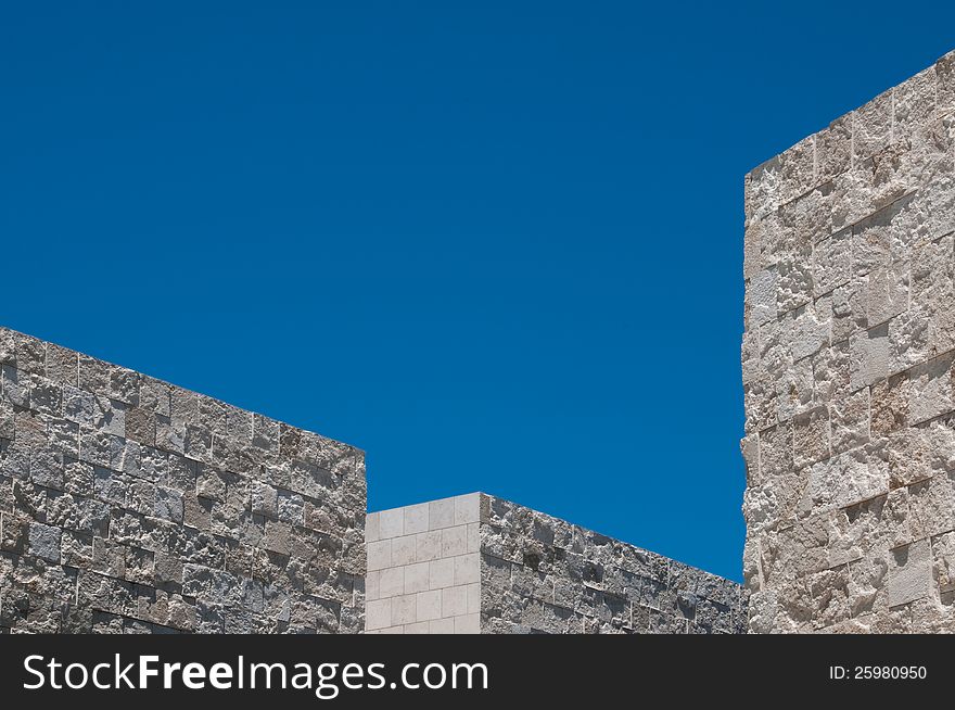 Blue sky and angular top of building with plenty of copy space. Blue sky and angular top of building with plenty of copy space