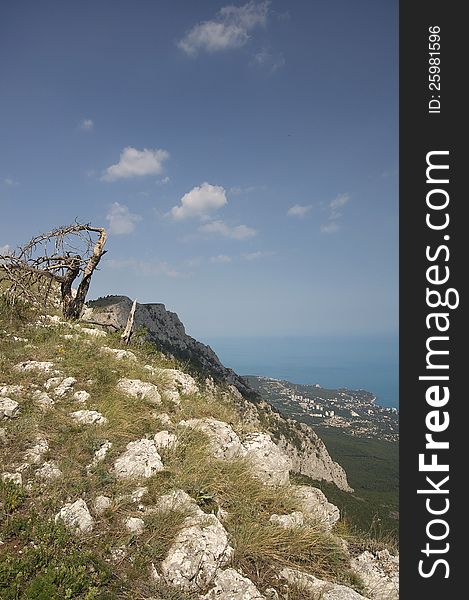 Mountain Crimea in Ukraine tops of the mountains against the sky