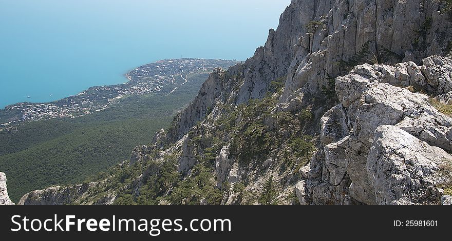 Mountain Crimea in Ukraine tops of the mountains against the sky