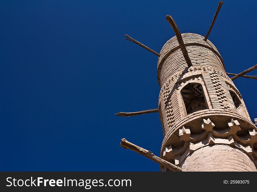 Small minaret in Itchan Kala, Khiva, Uzbekistan