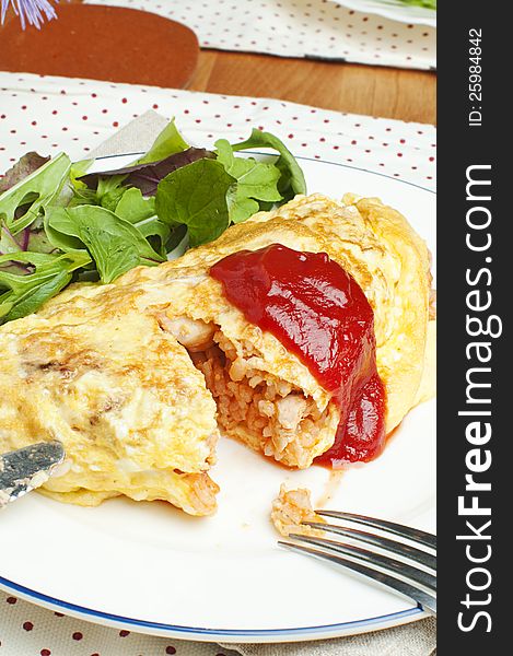 Omelet with rice