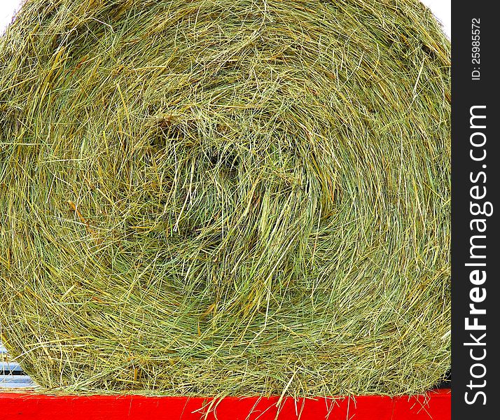 Close up of hay bale in harvest season