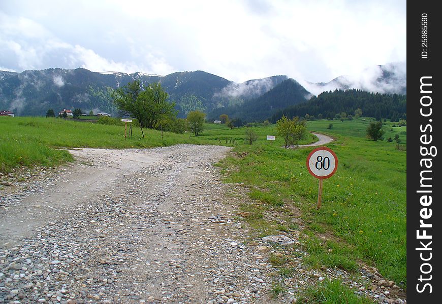 Road Sign, the Rhodopes, Bulgaria