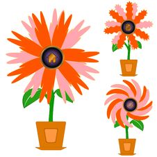 Flowers With Icons Stock Images Flowers With Icons Stock Images