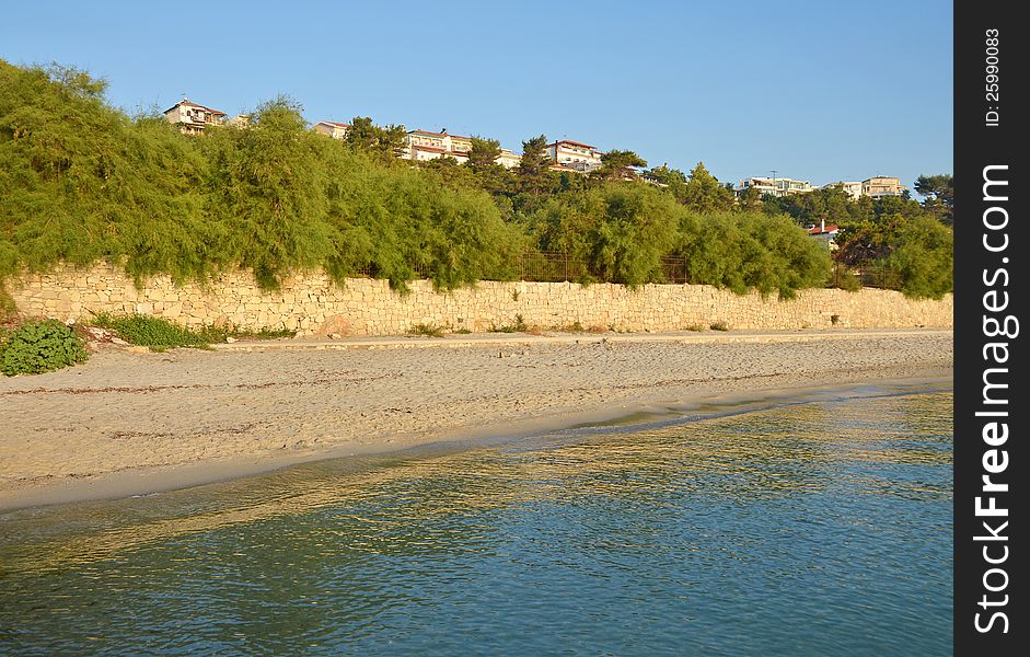 Hanioti beach near Kalitheea resort in Kassandra, Greece