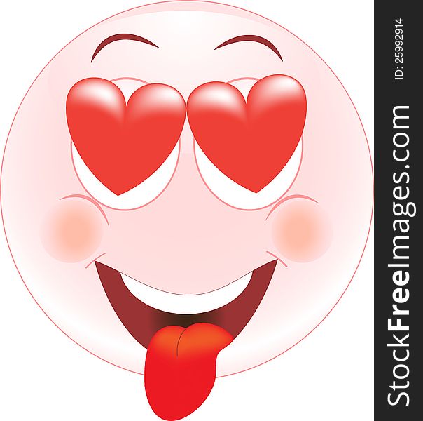 Stock illustration of a smiley-Love, Icon, emotions. Stock illustration of a smiley-Love, Icon, emotions