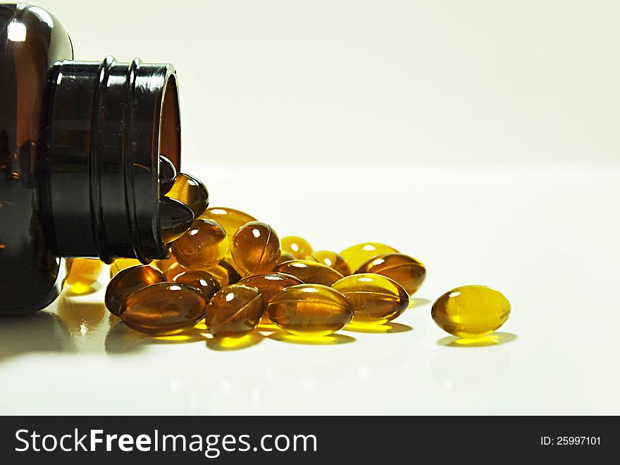 Rice bran and germ oil capsules - source of omega 3. Rice bran and germ oil capsules - source of omega 3