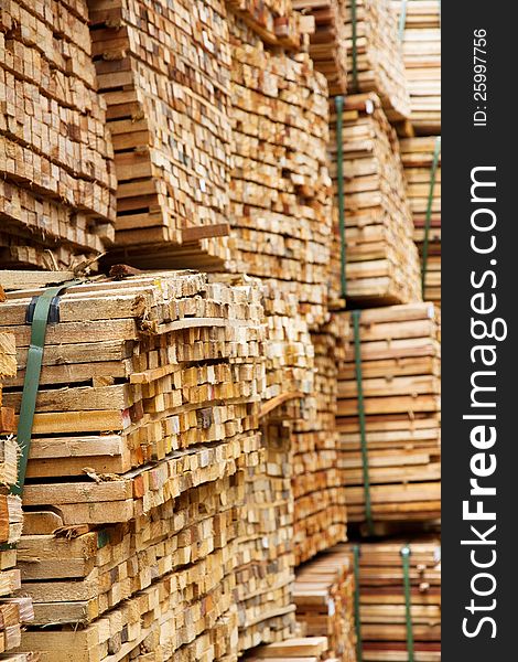 Stack of timber wood background