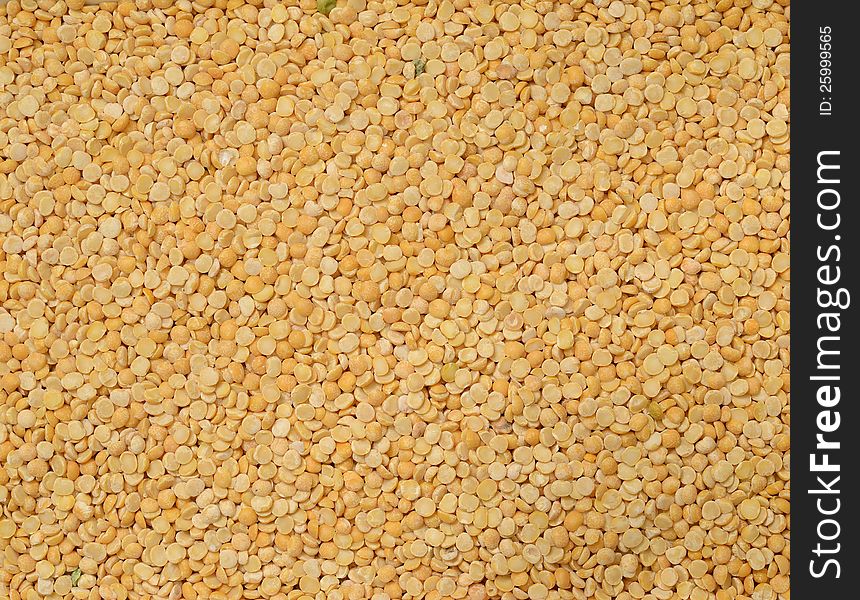 Dried yellow peas, food background