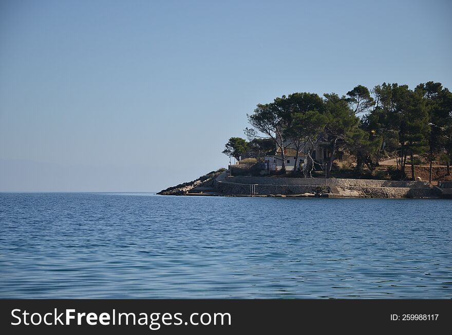 Island Life And Blue Sea, Lungomare And Pine Trees