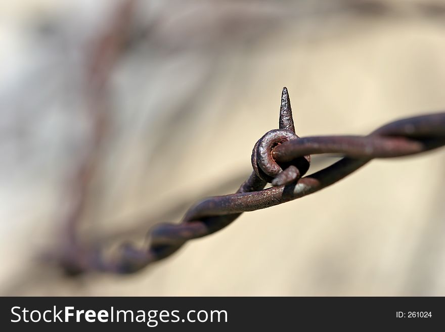 Barbed wire, abstract macro with shallow depth of field. Barbed wire, abstract macro with shallow depth of field