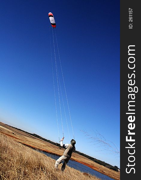 Man flying a kite