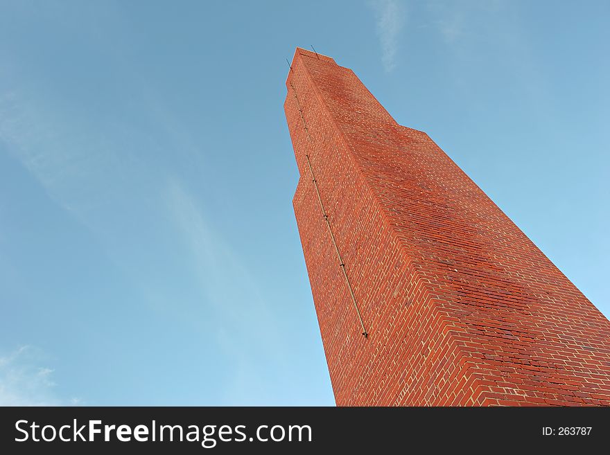 Old industrial brick chimney from a world war II relocation camp. Old industrial brick chimney from a world war II relocation camp