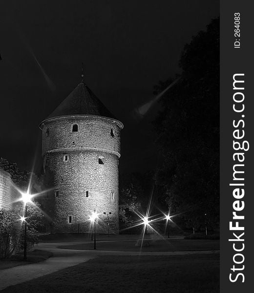 Downtown of Tallinn. City wall. Downtown of Tallinn. City wall.