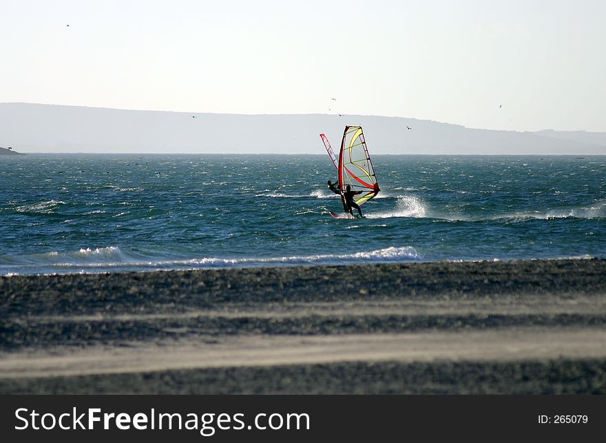 Windsurfing in Langebaan. Windsurfing in Langebaan