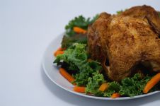 Roast Chicken Lettuce Carrots Royalty Free Stock Image Roast Chicken Lettuce Carrots Royalty Free Stock Image