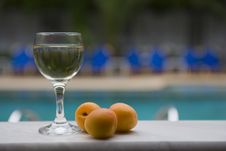 Glass Of Wine With Peaches Royalty Free Stock Photo Glass Of Wine With Peaches Royalty Free Stock Photo