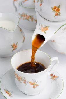 Pouring Coffee Or Tea. Royalty Free Stock Image Pouring Coffee Or Tea. Royalty Free Stock Image